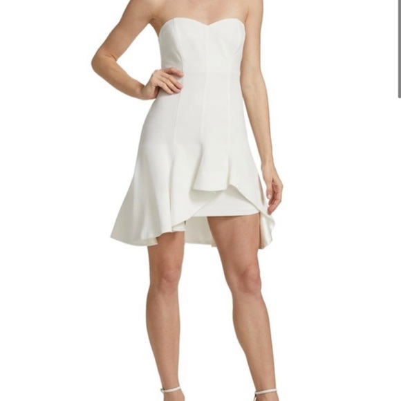 Cinq à Sept Devon White Strapless Dress - Picture 3 of 6